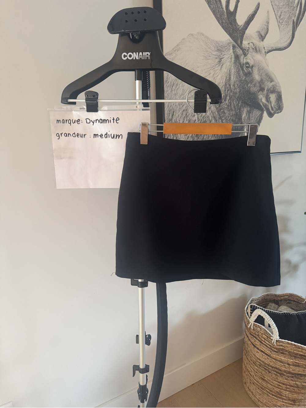 Dynamite Black Mini Skirt - Straight Silhouette
